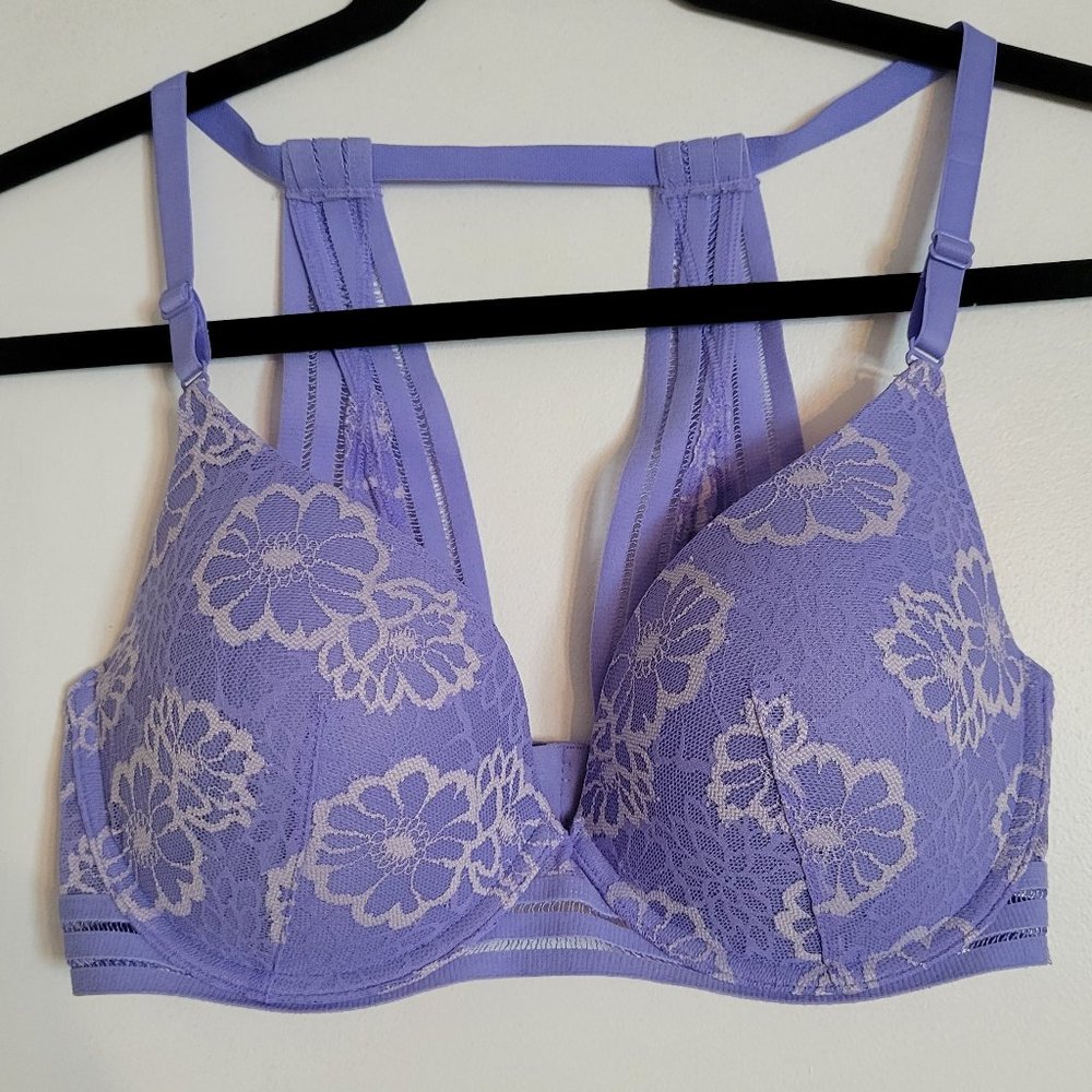 Victoria's Secret Lavender Floral Push-Up Bra 32DD
